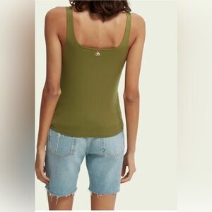Scotch & Soda Khaki Ribbed Tank Top xsmall